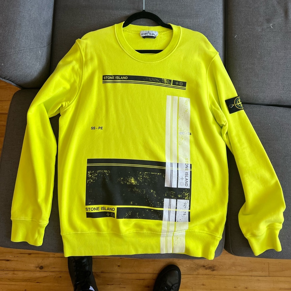 Stone Island graphic neon sweater L